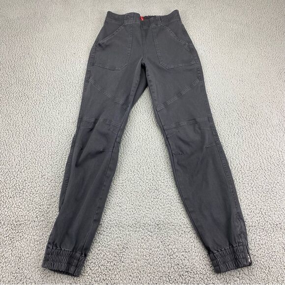 Spanx Stretch Twill Cargo Zipper Ankle Washed Black Pull-On Joggers  |  Size:  S - Picture 3 of 16